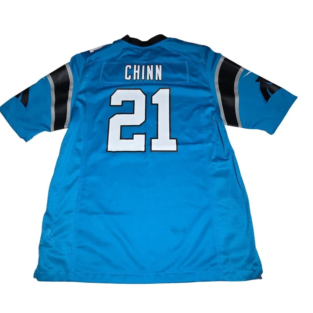 Nike Carolina Panthers Jeremy Chinn 21 Blue NFL Jersey Mens Large On Field